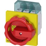 SIEMENS ACİL STOP ŞALTERLERİ, ÖNDEN TESPİTLİ TAHRİK KOLU SARI/KIRMIZI, A 25 9, 5 KW