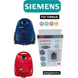 Siemens Elektrik Süpürgesi 5ADET Toz Torbası VS06G2202 - Sıemens Süpürge Torbası