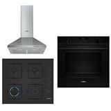 Siemens Mix Black 3 Lü Ankastre Set 630 ( Hu717aba0t - Eo6c6pp30o - Lc64pcc50t ) Siyah