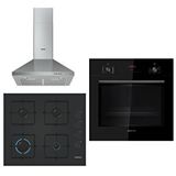 Siemens Mix Black 3 Lü Ankastre Set 631 ( Hb012fbb1t - Eo6c6pp30o - Lc64pcc50t ) Siyah