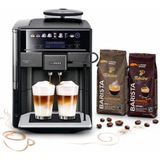 Siemens Tam Otomatik Espresso ve Kahve Makinesi - Dark Inox, Geniş Dokunmatik Içecek Menüsü, Entegre Süt Sistemi, Çift Fincan, Yoğun Aroma, Çekirdek (2 kg Kahve Hediyeli) Öğütücü - Siyah - Inox