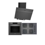 Siemens Yeni HJ852GYN0T EO7C8PP300(67 Cm) Ocak LC64KPJ70T Gri Ankastre Set