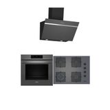 Siemens Yeni HJ852GYN0T EO7C8PP300(67 CM) OCAK LC66KPJ70T GRİ ANKASTRE SET