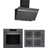 Siemens Yeni HU736AEN0T EO6C8PP300(60 Cm) Ocak LC66KPJ70T Gri Ankastre Set