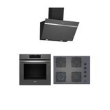 Siemens Yeni HU736AEN0T EO7C8PP300(67 CM) OCAK LC66KPJ70T GRİ ANKASTRE SET