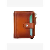 Siena Classic Tan Mekanizmalı Deri Cüzdan & Kartlık (RFID Korumalı)