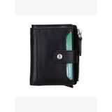 Siena Noir Black Mekanizmalı Deri Cüzdan & Kartlık (RFID Korumalı)