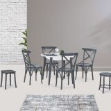 Siena Sabit Masa Ve Tonet Sandalye Takımı, Antrasit, 90X90