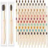 Sieral 120 Adet Bambu Diş Fırçaları Toplu Yumuşak Kıl Diş Fırçası Ahşap Tek Kullanımlık Seyahat Diş Fırçası Bambu Kömür Çocuk Yetişkin Ev Seyahat Kullanımı için Ayrı Sarılmış Diş Fırçası, 18 cm, 12 Renk (Mektup)