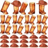 Sieral 32 Adet Mini Kovboy Çizme Atış Gözlükleri Plastik Kovboy Kız Parti Malzemeleri Batı Plastik Kupalar Kovboy Kovboy Kız Parti Süslemeleri Bekarlığa Veda Partisi Malzemeleri Pembe Çizme Bardakları