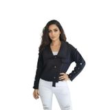 Sierra Otantik Asi Şıklık – Püskül Detaylı Crop Denim Ceket (siyah, S)