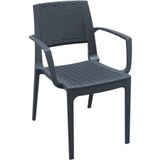Siesta Capri Rattan Sandalye Teras Bahçe Sandalyesi Koyu Gri