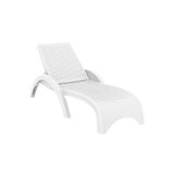 Siesta Fiji Rattan Şezlong Bahçe Teras Havuz Kenarı Şezlong Beyaz