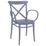 Siesta Koyu Gri Cross xl Plastik Contract Mutfak Balkon Salon Bahçe Cafe Sandalye