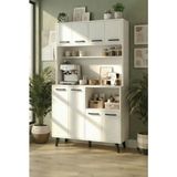 Siesta Modern Kahve Köşesi ve Çok Amaçlı Mutfak Dolabı - Organizer Ünite (Mdf Lam) - Beyaz