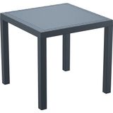 Siesta Orlando Masa 80x80 cm 4 Kişilik Kare Rattan Enjeksiyon Masa