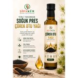 ŞİFAKÜR BİTKİSEL SAĞLIK ÜRÜNLERİ Şifakür Çörek Otu Yağı (Çörekotu) 250 ml Soğuk Pres Yerli Tohum Katkısız Cam Şişe