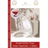 #Sifontuşu Estetik Banyo Aksesuarı Modern Dekoratif Pratik Sifon Klozet Sifon Tuşu Kalp Tasarımlı - 1 Adet