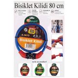 Şifreli Bisiklet Kilidi 80 Cm 1 Adet K-3675 Çelik Halat Plastik Kaplamalı Bisiklet Kiliti Scooter Kapı Şifreli Kilit