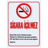 Sigara Içilmez Pvc Uyarı Levhası 16 Cm X 24 Cm