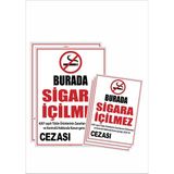 Sigara Içilmez Uyarı Levhası Pvc Kaplı 5 Adet 2 Adet Büyük (30X40 cm ) 3 Adet Küçük A4 Silinebilir