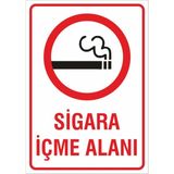 Sigara Içme Alanı Iş Güvenliği Uyarı Levhası 25X35 Cm.