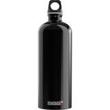 SIGG - Alüminyum içecek şişesi – Traveller siyah – iklime zarar vermez sertifikalı – karbondioksit içeren içecekler için uygundur – sızdırmaz – tüy kadar hafif – BPA içermez – siyah, 1 l