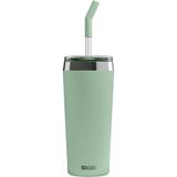 Sigg Helia kahve kupası, taşınabilir (0,45 l / 0,6 l), çift duvarlı yalıtımlı termos bardak, cam pipetli, sızdırmaz paslanmaz çelik, sıcak ve soğuk içecekler için