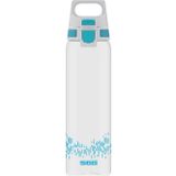 SIGG Total Clear ONE MyPlanet™ Aqua içecek şişesi (0,75 l), BPA içermeyen ve sızdırmaz içecek şişesi, kırılmaya dayanıklı tritan spor içecek şişesi, meyve filtreli