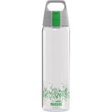 SIGG Total Clear One MyPlanet™ Green içecek şişesi (0,75 l), BPA içermeyen ve sızdırmaz içecek şişesi, kırılmaya dayanıklı tritan spor içecek şişesi, meyve filtreli
