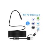 SIGHTZER 3'ü 1 Arada Endeskop Kamera Mikrofon Usb Ve Tip-c 6 Led Su Geçirmez 10 Metre Borescope Yılan Kamera