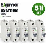Sigma 6SM116B B Tipi Monofaze 16A 6ka Otomatik Sigorta