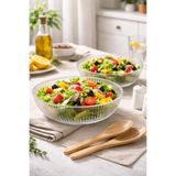 Sigma Home 2li Cam Yuvarlak Desenli Derin Salata Kasesi