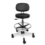SigmaForce Ergonomik tekerlekli tabure, ayak halkalı, ayarlanabilir, 360° döndürülebilir, ofis, ev, masa sandalyesi için
