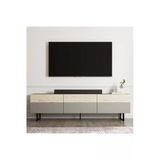 Sıgn Modern Tek Kapaklı Tv Sehpası - 180 Cm - Siyah Metal Ayaklar Gri