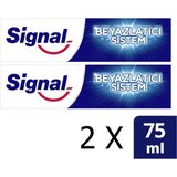 Signal Beyazlatıcı Diş Macunu 75 ml 2'li Parlak Gülümseme İçin Etkili Sistem