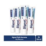 Signal Diş Macunu Üçlü Koruma Naneli Aroma 120ML (4 Adet) Koruyucu Özellikli