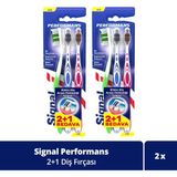 Signal Performans Diş Fırçası 2+1 X2 Orta Sertlikte Etkin Temizlik ve Ergonomik Tasarım
