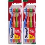 Signal Premium Action 4'lü (3+1) Yumuşak Diş Fırçası (2 paketi)