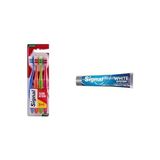 Signal Premium Action 4'lü (3+1) Yumuşak Diş Fırçası ve Signal White System Diş Macunu Original 2 Haftada Daha Beyaz Dişler 75 ml