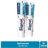 Signal Üçlü Koruma Diş Macunu Naneli Aroma ile 2×120 ml Çürük Koruma ve Beyazlık