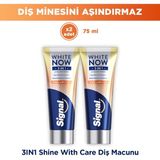 Signal White Now Diş Macunu 3 In 1 Güçlendirilmiş Diş Minesi Shine With Care 75 ml X2