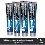 Signal White System Arındırıcı Beyazlık Aktif Karbon 4x75 ml Diş Macunu