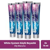 Signal White System Beyazlatıcı Diş Macunu Güçlü Diş Minesi 75 Ml X4 Etkili Temizlik