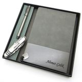 Signator Codex N150 Kişiye Özel Defterli Set, Gri, Kalem + Defter + Çakı