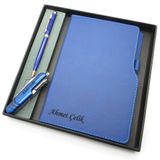 Signator Codex N158 Kişiye Özel Defterli Set, Mavi Kalem + Mavi Defter + Mavi Çakı, Hediyelik Kutu