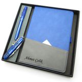 Signator Codex N190 Kişiye Özel Defterli Set, Mavi Kalem + Mavi Defter + Mavi Çakı, Hediyelik Kutu