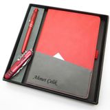 Signator Codex N192 Kişiye Özel Defterli Set, Kırmızı, Kalem + Defter + Çakı