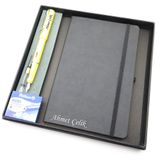 Signator Codex N307 Kişiye Özel Defterli Set, Sarı Dolma Kalem, Siyah Defter, Yedek Kartuş