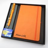 Signator Codex N311 Kişiye Özel Defterli Set, Turuncu, Dolma Kalem + Defter + Yedek Kartuş